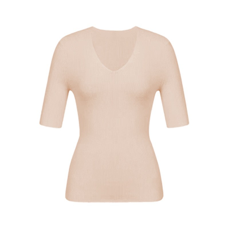 Beige-manches courtes