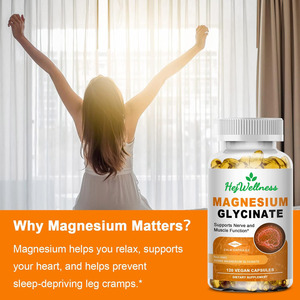 <strong>Easy</strong> to Absorb High Bioavailability Glycine Magnesium 400mg Containing Vitamin B6 D3 Magnesium Supplement Softgel Capsule