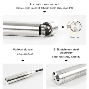BOY-WR04-S Ip68防水液位压力变送器4-20mA & RS485输出潜水压力传感器 - Product Image 5