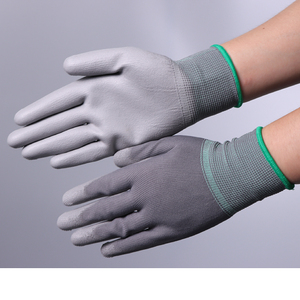 Economical Breathable Gray Polyurethane Palm Coated <strong>Gloves</strong> with Ultimate Flexibility