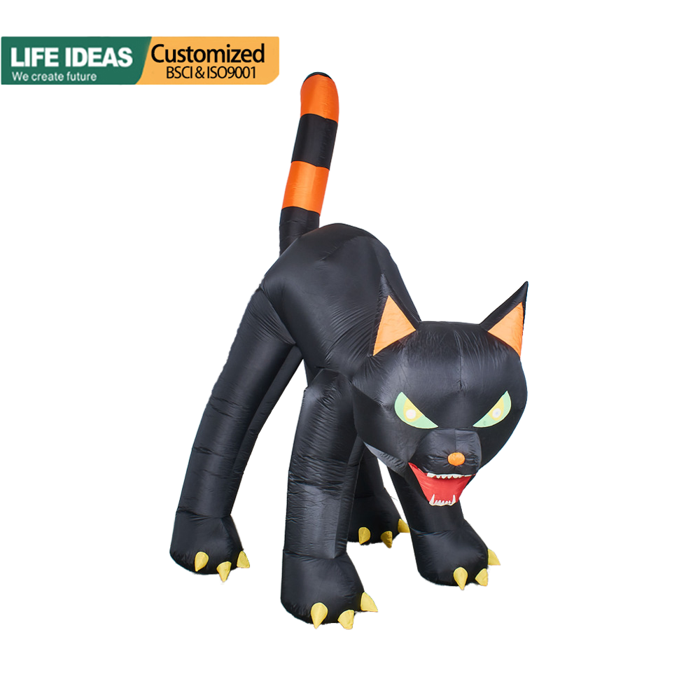 10 Foot Tall Giant Animated Halloween Inflatable Black Cat