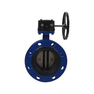D341X-10/16Q Manual Bidirectional Double Eccentric Midline Turbine <strong>Flange</strong> Valve Soft Seal Duct Cast Iron Water Oil Gas Butterfly