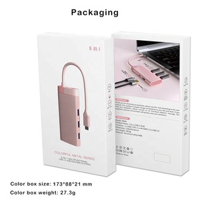 Modischer 5-in-1 Type-C-Hub HDTV USB 3.0 Stromlieferungsschnittstelle Adapter Multiport Usb c Hub Docking Station für C-Geräte