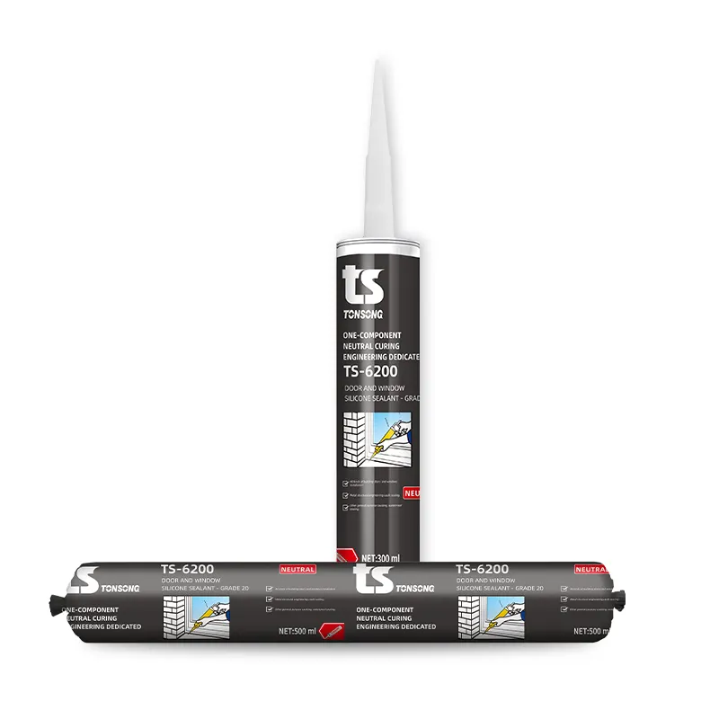 Tất cả các mục đích nóng bán không thấm nước nhôm Silicone sealant TS-6200 lớp 20 để cài đặt