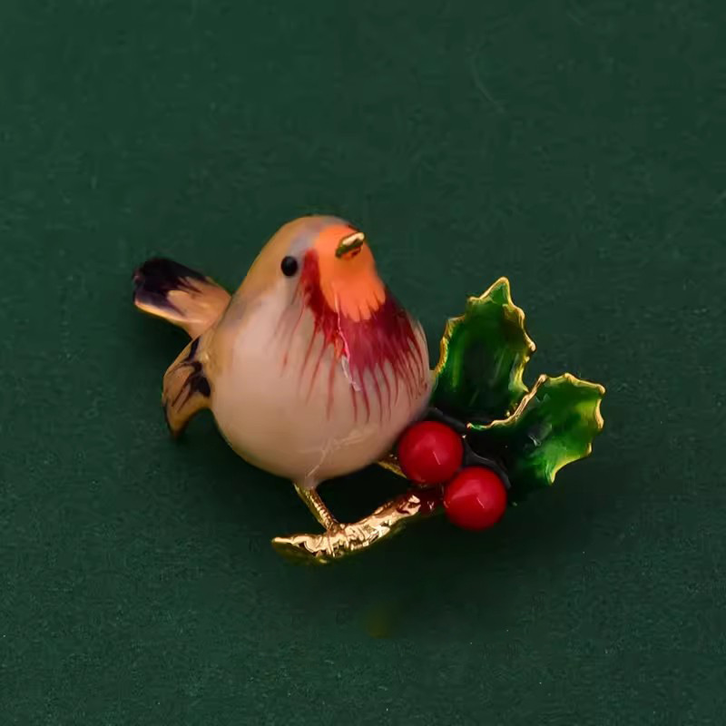 Enamel Titmouse brooch