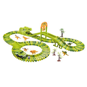 JXB Combining Develop <strong>Toy</strong> With Big Tree Little Dinosaur Electric Car Easy <strong>Installation</strong> Dinosaur Race Slot Car <strong>Toys</strong> for Children - Product Image 2