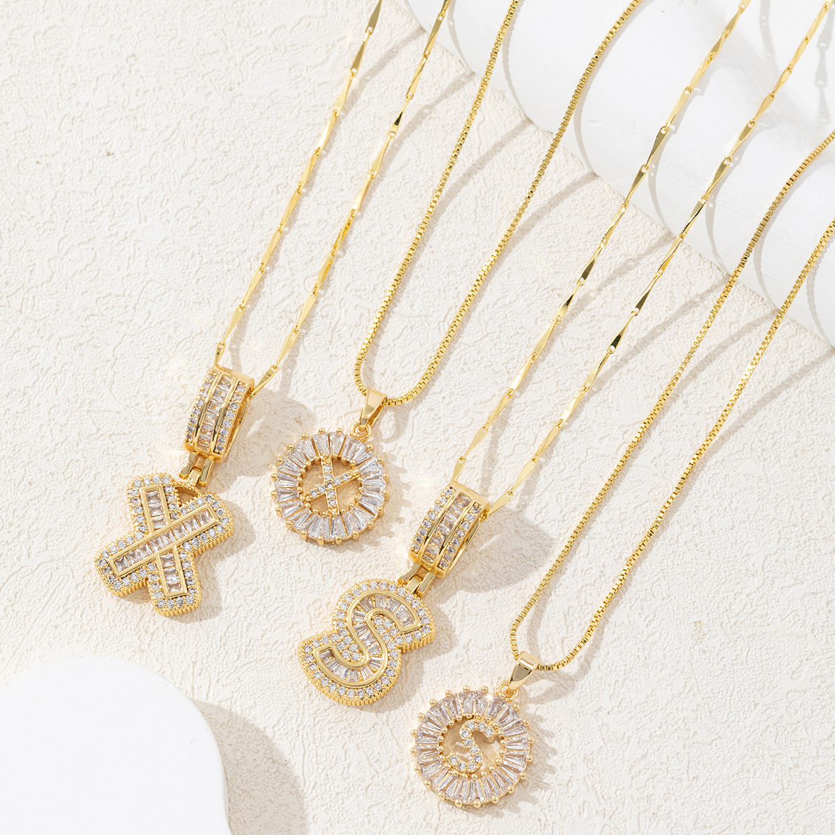 Gold rock sugar letter+flower letter-Set