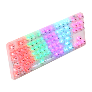 Teclado transparente para computadora portátil con tecla con luz RGB 87 teclas Teclado mecánico para juegos de computadora con cable OEM