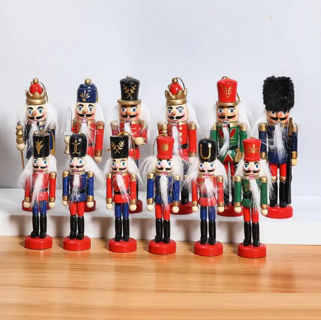 Christmas Decorations New Year Kids Doll Decorations wooden toy soldier nutcracker
