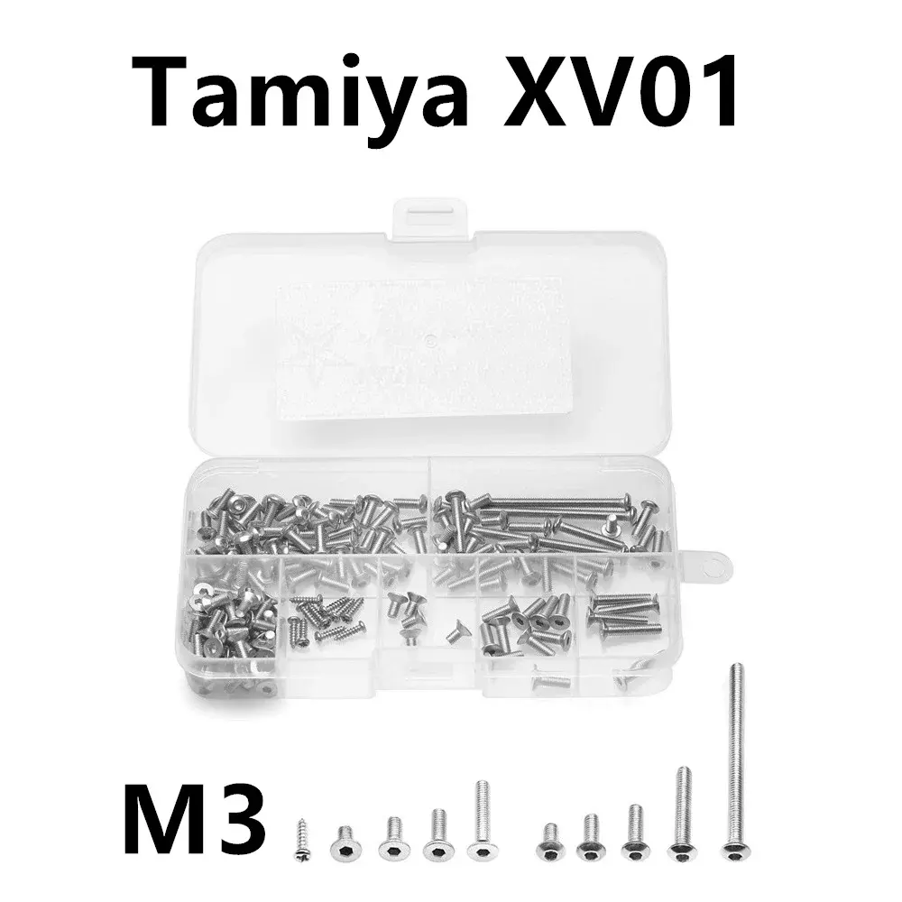 금속 M3 나사 패스너 키트 수리 도구 Tamiya XV01 XV-01 1/10 RC 자동차 예비 부품 업그레이드 액세서리