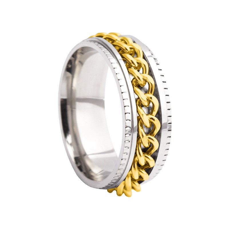Anillo de plata-cadena de oro