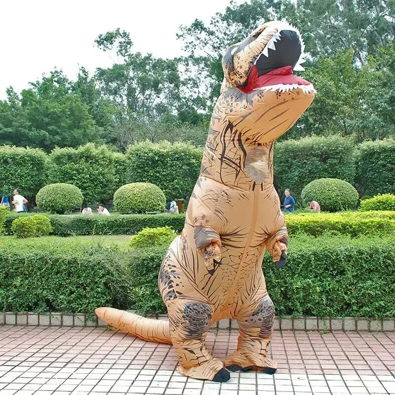 Fabrika toptan cadılar bayramı partisi maskot komik Cosplay şişirilmiş takım yetişkin çocuk havaya uçurmak t-rex şişme dinozor kostüm