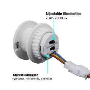 Mini Sensor de movimiento Interruptor de luz 110-220V Sensor PIR Detección inteligente Retardo de tiempo Interruptor detector de inducción infrarroja ajustable