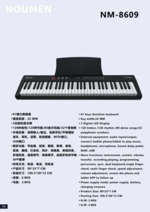Función táctil Teclado portátil 61 Instrumento musical MIDI Piano eléctrico 61 teclas Teclado de órgano electrónico digital - Product Image 6