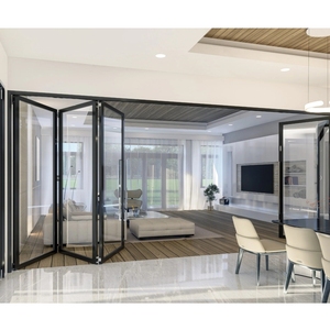 מותאם אישית חדש בסגנון ורנדה דלתות צרפתית אקורדיון קיר זכוכית קיר קיר פטיו דו קיפול דו מתקפל דו-קפל משרד חדר ישיבות כיתה - Product Image 2