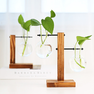 Modern ahşap çerçeve yayma istasyonu 3 vazolar masa yayma istasyonu metal makrome yayılma istasyonları - Product Image 1
