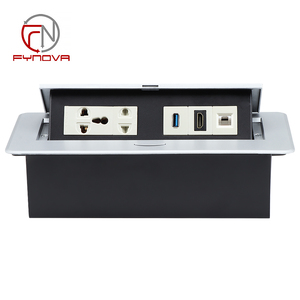 Enchufe emergente de escritorio de oficina 2025, toma de corriente de datos ocultos con LAN USB 3,0 16A, tira de alimentación de mesa de conferencia de corriente nominal - Product Image 6