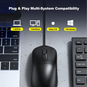 T-WOLF G580ビジネスオフィス特別ステッカーマウス有線USB滑り止めグリッドホイール1600DPI光学エンジンプラグアンドプレイマウス - Product Image 5