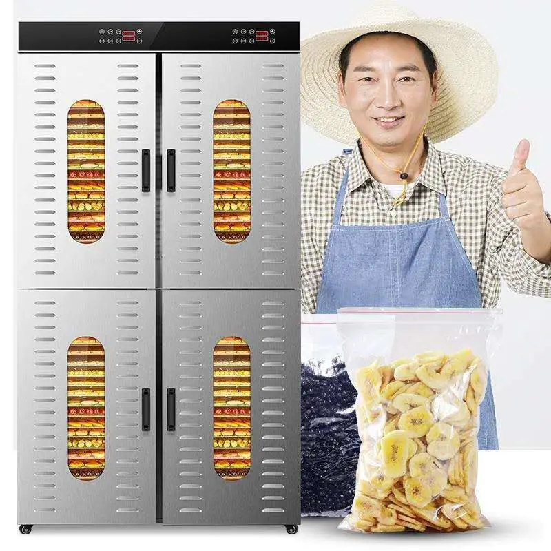 Máquina de secado de alimentos de 80 bandejas de acero inoxidable comercial/máquina de deshidratación secadora de frutas y verduras de alta eficiencia
