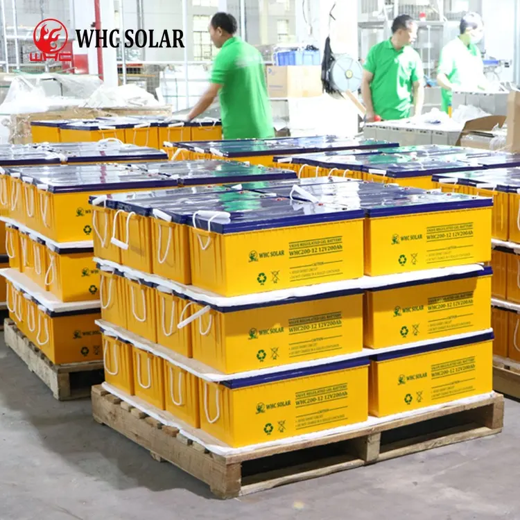 WHC-batería Solar de Gel de almacenamiento de energía, 12V, 200Ah, 100Ah, batería de ácido de plomo de ciclo profundo, 400Ah, 300Ah, AGM