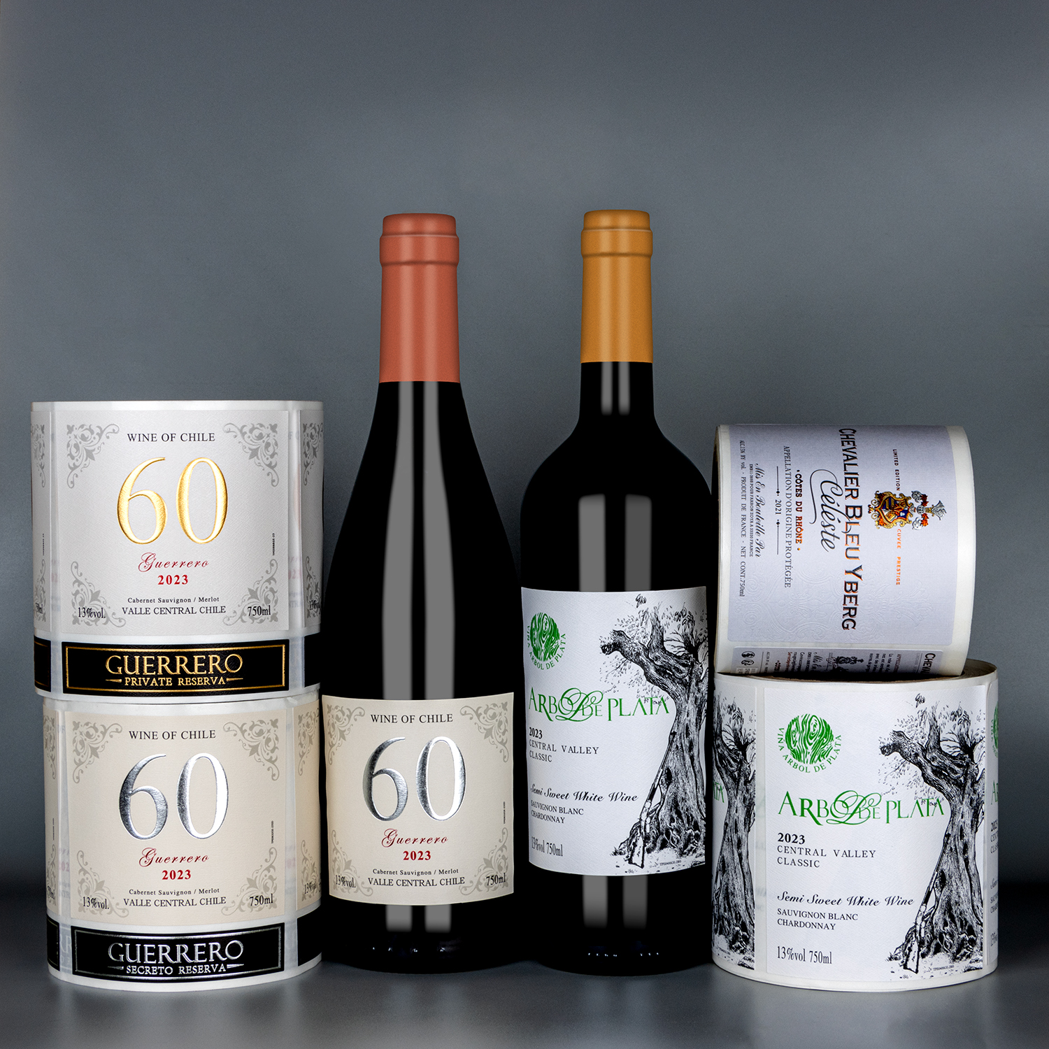 Étiquette de vin en papier texturé