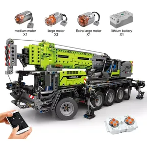 モールドキング17035APPLC電気機械クレーンモデルエンジニアリング玩具ビルディングブロックセット