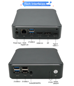 Mini PC Core I7 10510U I5 10210U DDR4 8GB 16GB sin ventilador Stock M.2 Nuc Tiny Compact PC Barebone Computer Type-C HD2.0 DP Win10 - Product Image 3