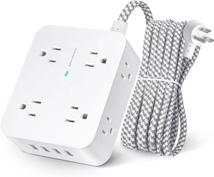 ETL sertifikalı çok fiş çıkış genişletici dalgalanma koruyucusu ev 2A için güç şeridi düz fiş duvara montaj USB şarj istasyonu - Product Image 1
