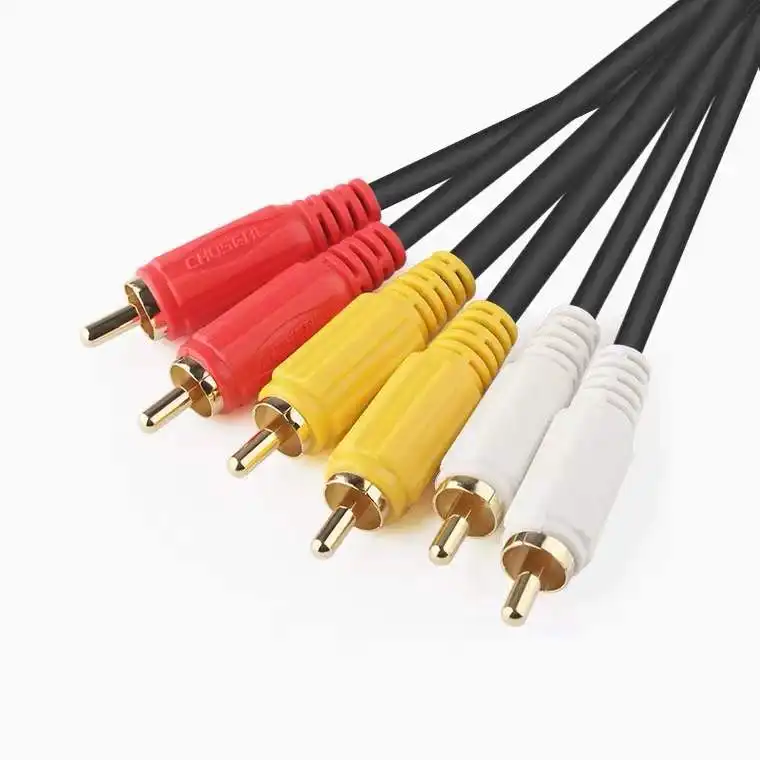 Hot Selling Generic 3 Way Audio Video Av Rca Voor Stereo Hifi Apparatuur 3.5Mm Naar Rca Mannelijke Kabel