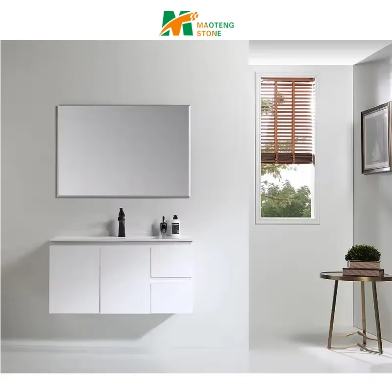 Il nuovo specchio fissato al muro bianco di prezzi all'ingrosso di progettazione ha condotto il gabinetto moderno del bagno di vendita calda