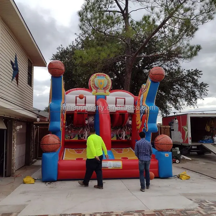 Gioco di porta gonfiabile dei giochi di sport di pallacanestro del grado commerciale per i divertimenti