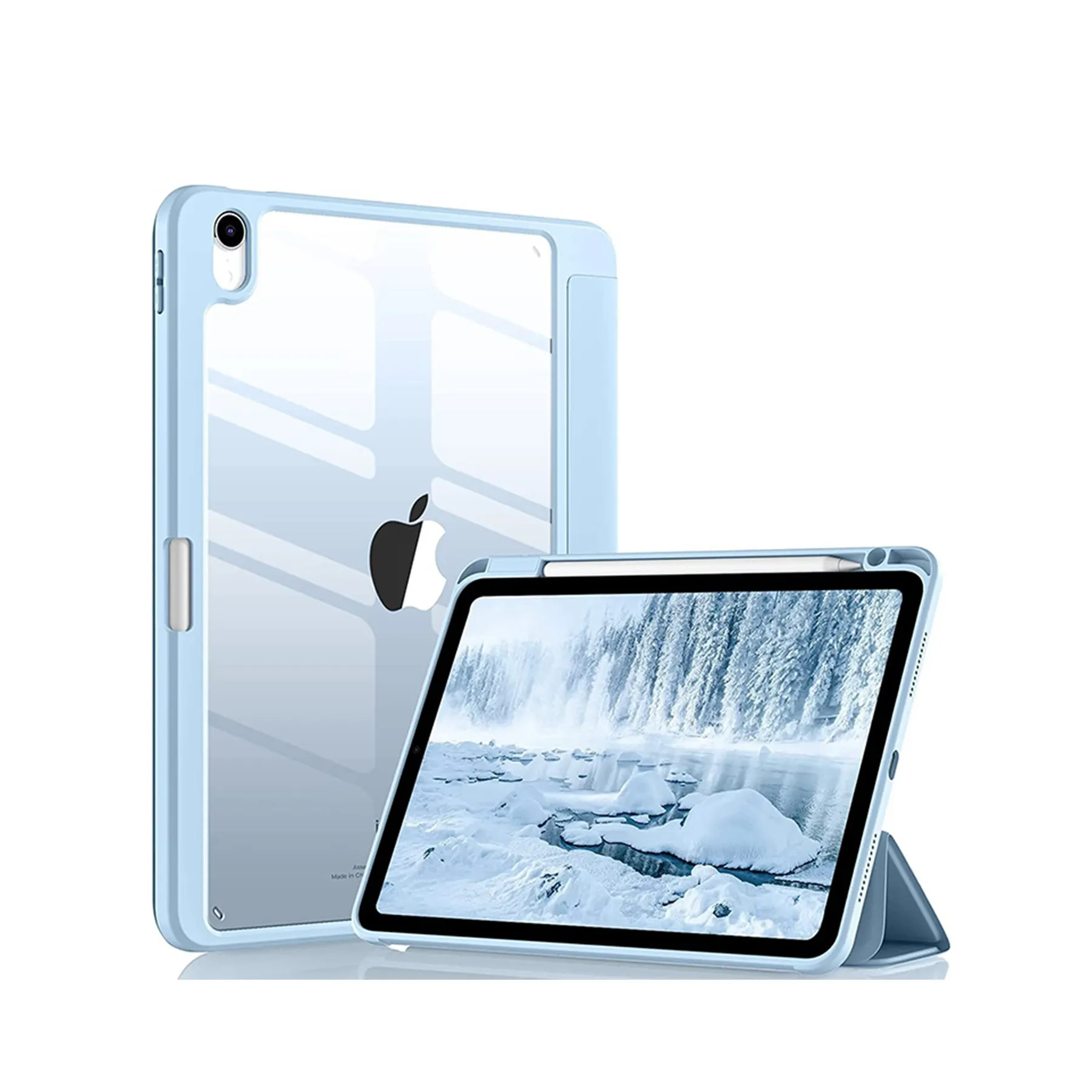 Geeignet für IPad 10. Generation 10,9-Zoll-Tablet-Computer-Schutzhülle Silikon Soft shell transparente Acryl-Rückseite