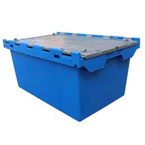 QS-contenedor de almacenamiento de logística de alta resistencia, contenedor grande de plástico con tapa, de pared sólida rectangular de 80L - Product Image 2