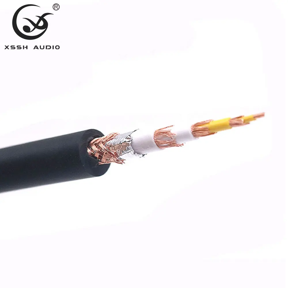 RCA XLR Banlanced YIVO XSSH OEM ODM OFC Cable Ccore PE Insulation HIFI Coaxial Line Signal Cable Audio Cable for RCA and XLR