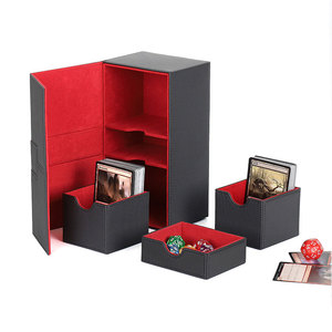 Özelleştirilebilir ticaret kartı güverte kutusu fabrika fiyat MTG oyun kartları için deri Flip Case kart toplama ambalaj baskı - Product Image 5