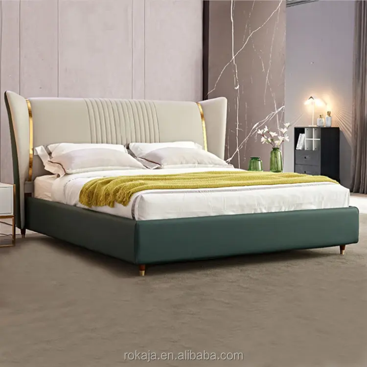 Modernes Bett aus China Leder Home Schlafzimmer möbel Betten Set Hochwertige Bett rahmen Queen