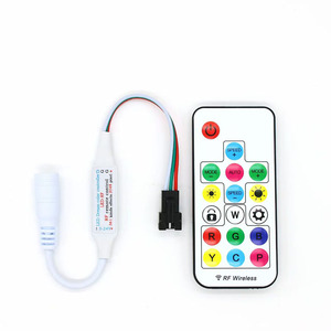 WS2811 WS2812B DC5/12V 17 Tasten Drahtloser RF-RGB-LED-Controller Digitale Farbe RGBIC-LED-Controller für DIY-Projekt Weiß - Product Image 1