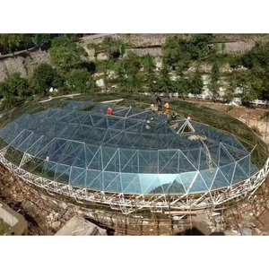Edificio de estructura de acero con cúpula de Atrio, marco de espacio atornillado y techo de vidrio-Ideal para centros comerciales, piscinas e invernaderos - Product Image 1