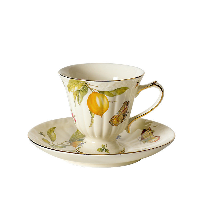 Tasse et soucoupe café citron-250cc