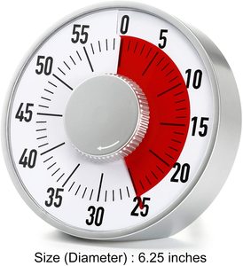 Timer per il conto alla rovescia meccanico rotondo, Timer visivo per aule, Timer da cucina con magnete - Product Image 4