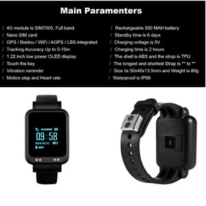 4G Hot Bán Không Thấm Nước GPS Tracker Vòng Đeo Tay Thông Minh GPS Đồng Hồ Vòng Đeo Tay Cho Người Cao Tuổi Với Heart Rate Giám Sát - Product Image 6