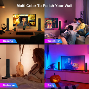 แท่งไฟ LED อัจฉริยะ2ชิ้นพร้อมแอปควบคุม | ไฟ RGB สร้างบรรยากาศสำหรับห้องเล่นเกมพีซี/ทีวีตกแต่งโฮมเธียเตอร์ - Product Image 6