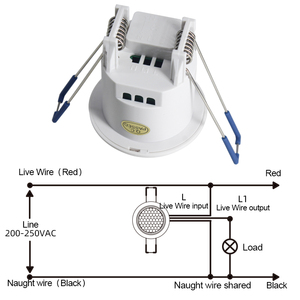 Infrared Motion <strong>Sensor</strong> <strong>Switch</strong>,Mini 12V Recessed Ceiling PIR Motion <strong>Sensor</strong> Detector Adjustable Luminous Flux <strong>Switch</strong> for Security - Product Image 5