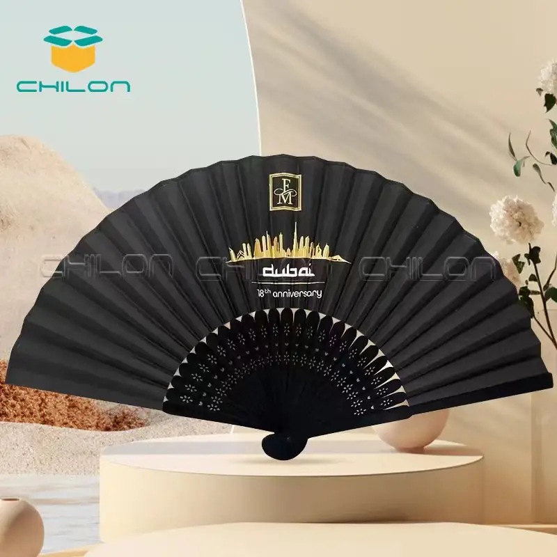 Promotional Custom Printed Bamboo Paper Folding Hand Fan