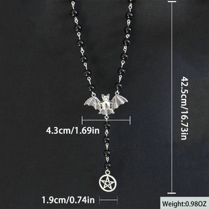 <strong>Gothic</strong> Bat Rosary Necklace Pentagram Pendant Victorian for Vampire Bat Necklace <strong>Gothic</strong> Ladies Holiday <strong>Gifts</strong> Jewelry <strong>Gift</strong> - Product Image 6