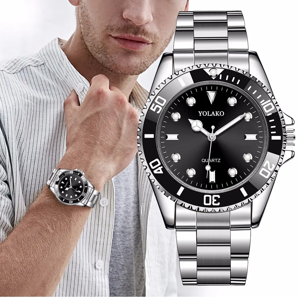 OEM Designer Classic Luxury nessuno Calendar cinturino in acciaio orologio Casual da uomo Fashion Trend Watch
