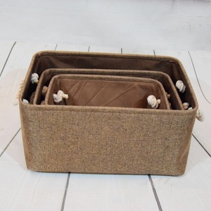 Đóng Mở Thoáng Khí Vải Lanh Lưu Trữ Giỏ Vuông EVA Polyester Vải Với Có Thể Gập Lại Tính Năng Cho Tạp Chí Cổ - Product Image 4