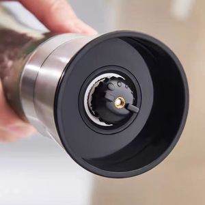 180ml 200ml高品質の背の高いヒマラヤピンクの塩黒コショウスパイスコーヒー豆ガラスグラインダーボトル、ステンレススチールキャップ付き