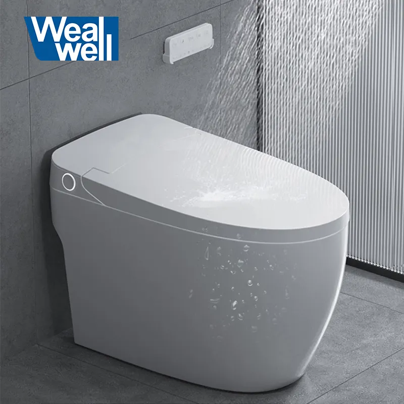 Wealwell One touch Foot induction flushing toilet bagno Engineering sedile riscaldato Smart Bidet