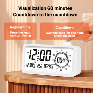 Sveglia digitale schermo Lcd conto alla rovescia per il conto alla rovescia del Timer di controllo della luminosità calendario della temperatura e Display 12/24H - Product Image 2